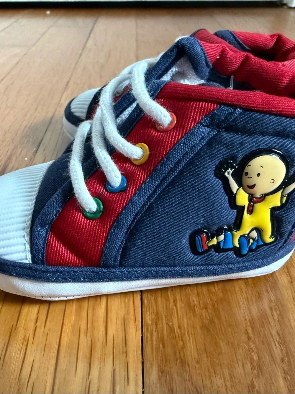 Navy and Red Toddler Canvas Sneakers